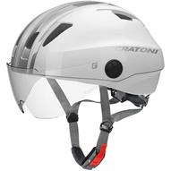 CRATONI EVO WHITE/SILVER Elektromos Kerékpár sisak INTEGRÁLT LÁMPÁVAL