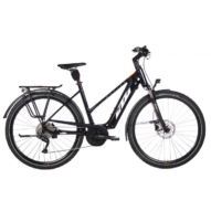 KTM MACINA TOUR P 510 TRAPÉZ metallic black (white+orange) Női Elektromos Trekking Kerékpár 2021