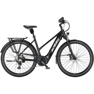 KTM MACINA TOUR CX 610 NYON TRAPÉZ flaming black (silver+orange) Női Elektromos Trekking Kerékpár 2022