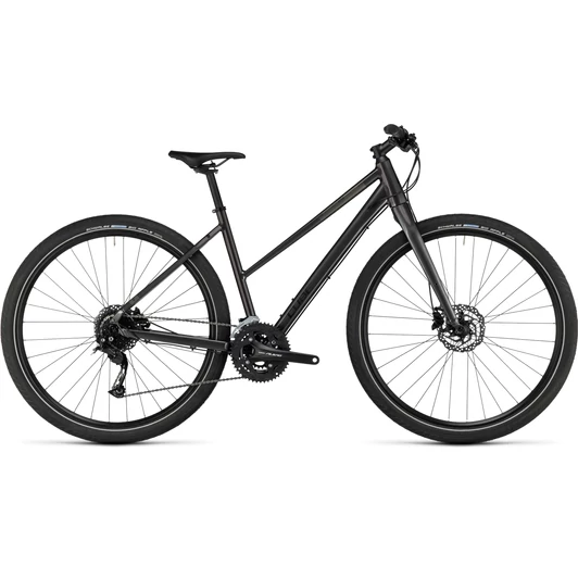 CUBE HYDE GRAPHITE N BLACK TRAPÉZ 2023 NŐI CITY KERÉKPÁR