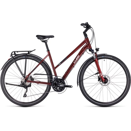 CUBE TOURING EXC RED N WHITE TRAPÉZ 2023 NŐI TREKKING KERÉKPÁR