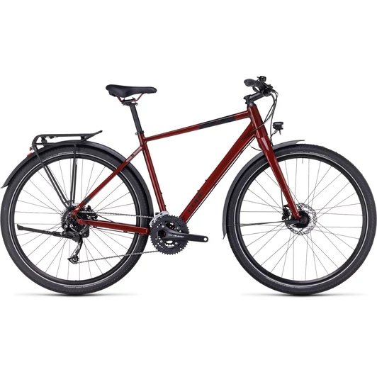 CUBE TRAVEL MIRRORRED N BLACK 2023 FÉRFI TREKKING KERÉKPÁR