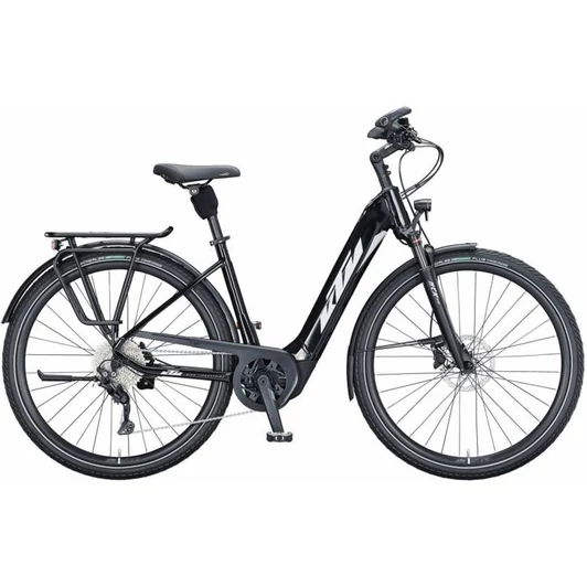KTM MACINA TOUR CX 610 EASY ENTRY METALLIC BLACK (WHITE+GOLDEN GREEN) UNISEX ELEKTROMOS TREKKING KERÉKPÁR 2021