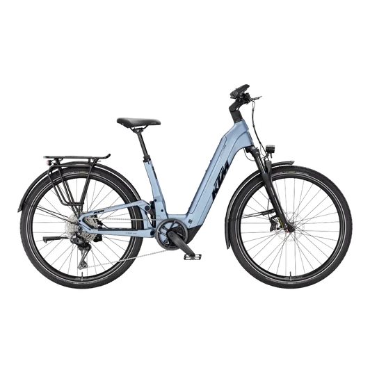 KTM MACINA STYLE FS PRIME Di2  US 40 Unisex elektromos összteleszkópos MTB kerékpár STEEL BLUE MATT színben