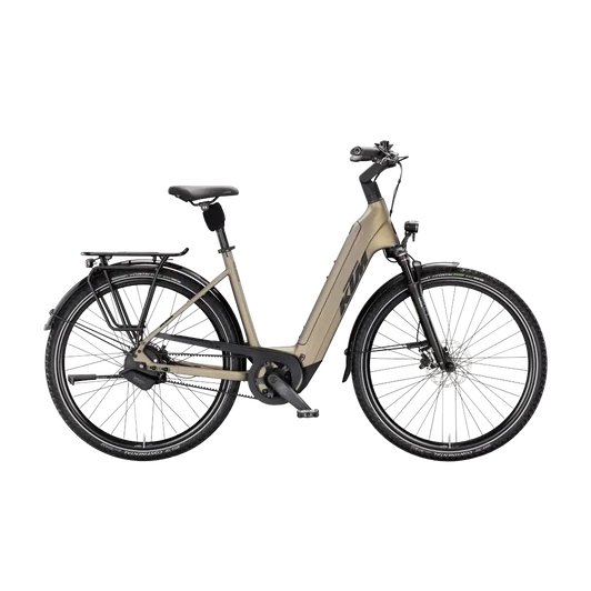 KTM MACINA CITY 810 BELT  US 46 Unisex elektromos városi kerékpár OLIVE PEARL MATT színben