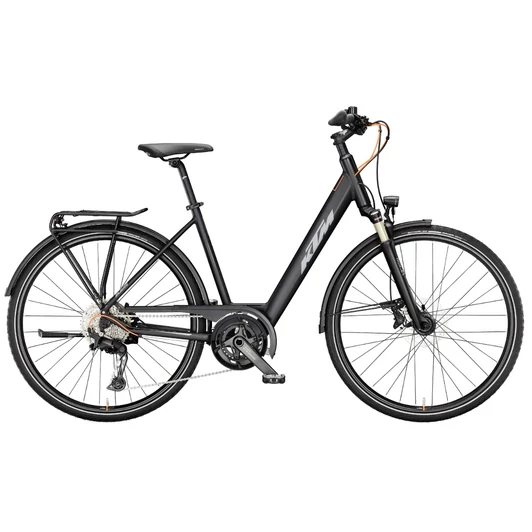 KTM LIFE 1964 EASY ENTRY BLACK MATT (GREY+ORANGE) 2024 UNISEX TREKKING KERÉKPÁR