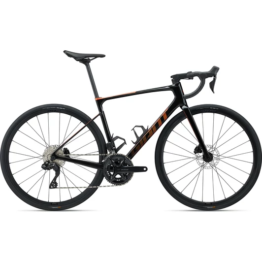 GIANT DEFY ADVANCED 1 BLACK/HELIOS ORANGE 2024 FÉRFI ORSZÁGÚTI KERÉKPÁR